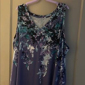 Lane Bryant Purple Floral Tank Top